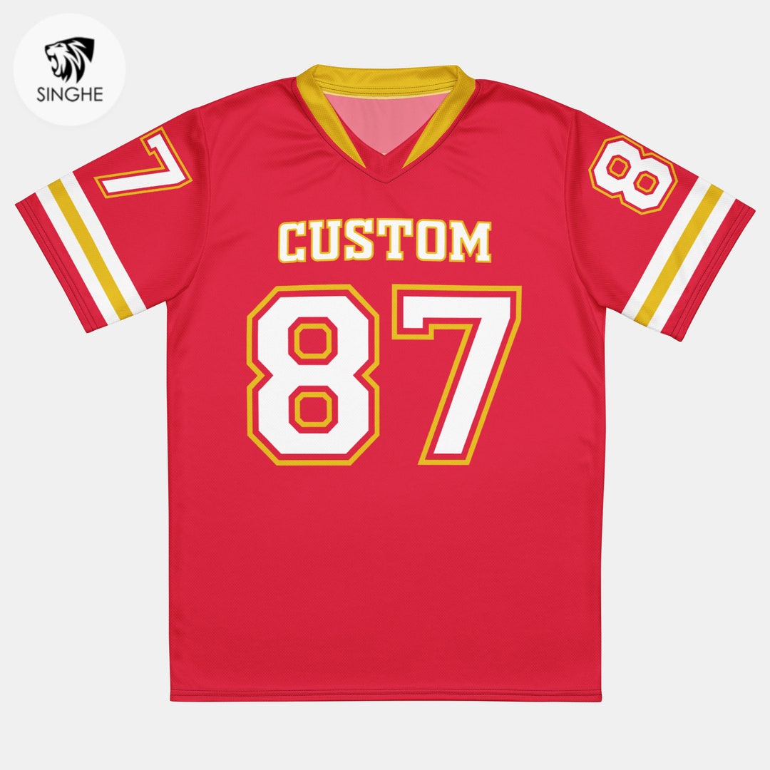 Custom Sports Jersey red Football Gift for Girl Football Etsy