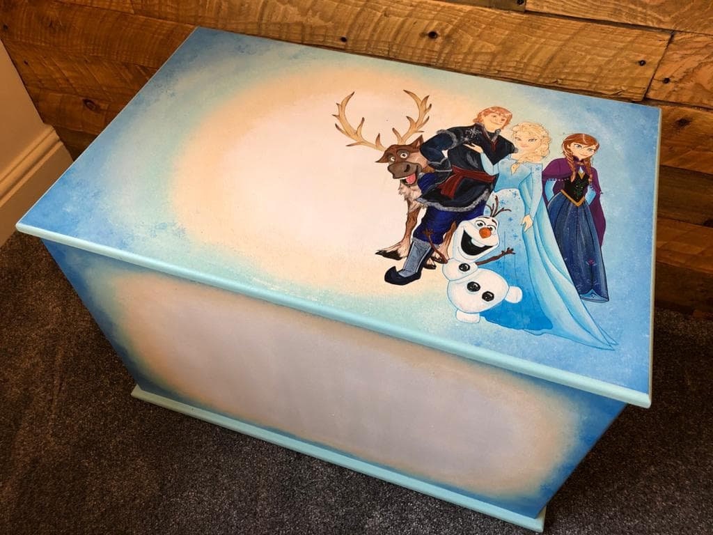 Hand Painted Frozen Toy Box Personalised Toy Storage | Etsy