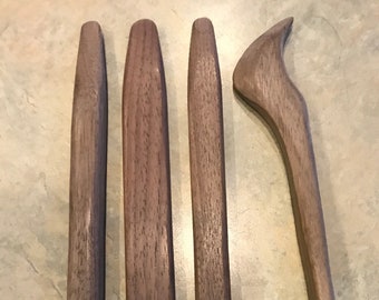 Duggh Stained Glass Tools, wooden "FIDD / FID" or "Burnisher" and "Rooster Tool or "Lathekin"