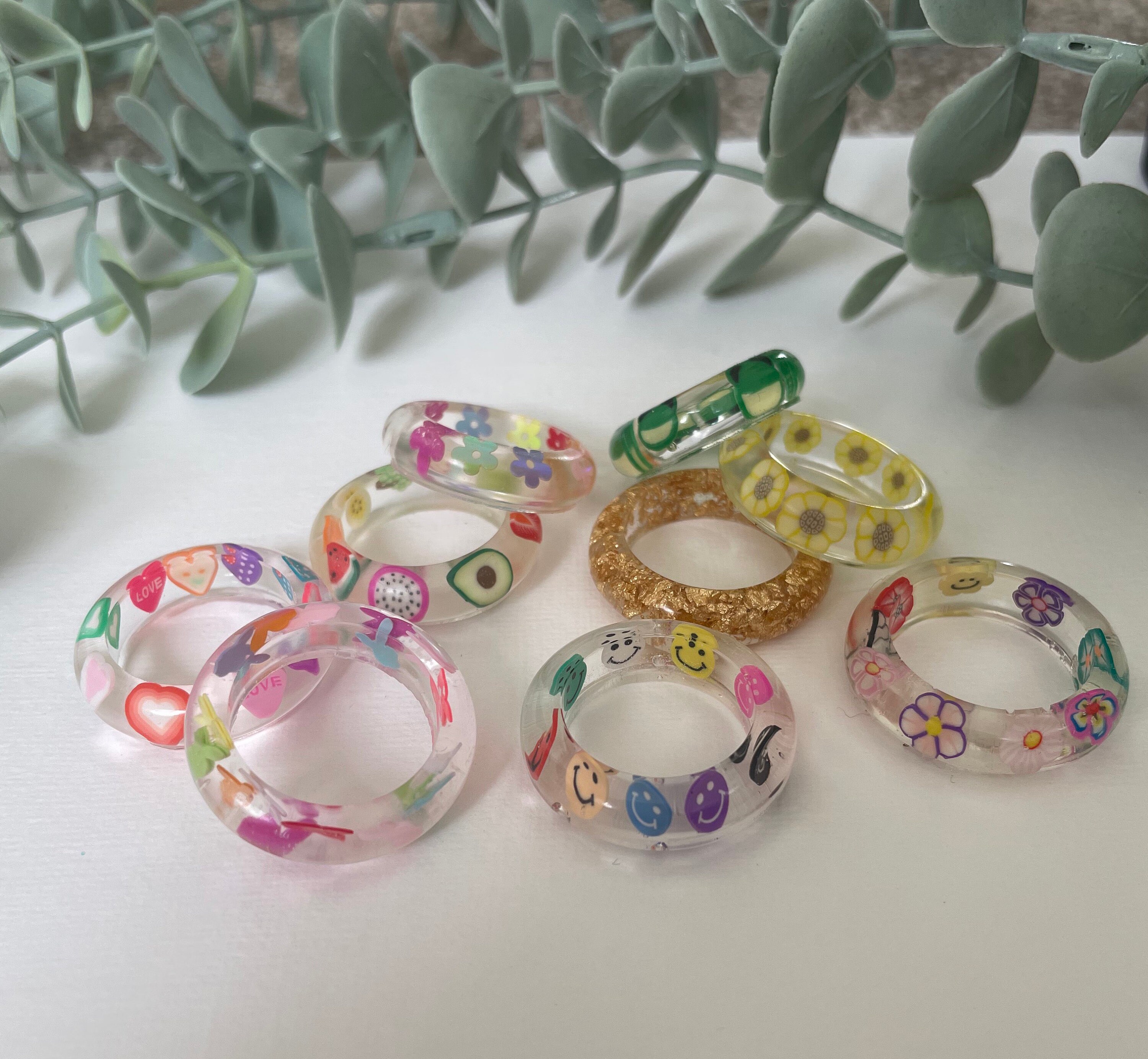 Y2K resin rings Etsy