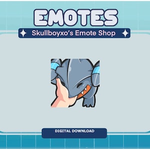 Gible Biting Twitch Emote and Discord Sticker