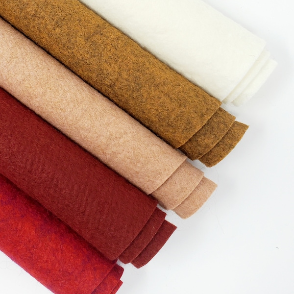 Hand Washed Merino Wool Blend Felt 5 Sheets 9"X12" Collection Sweet Harvest
