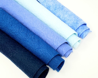 Blueberry Lemonade - Hand Washed Merino Wool Blend Felt 5 Sheets 9"X12" Collection | Soft & Durable for Crafting, Sewing, DIY Projects