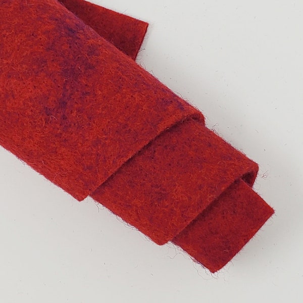 Purple Heart - Hand Washed Merino Wool Blend Felt 9"X12" Sheets Red Color