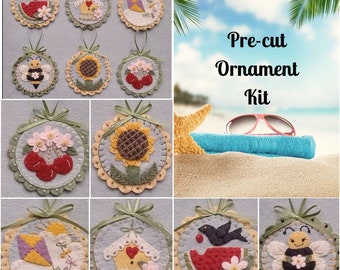 Pre-Cut Wool Blend Felt Summer Delight Ornament Kit - Mini Penny Rug - Penny Lane Primitives