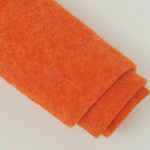 May include: A roll of orange felt fabric. The felt is soft and fuzzy, and it is perfect for crafting projects.