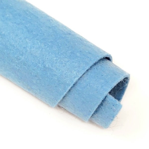 Hand Washed Merino Wool Blend Felt 9"X12" Sheets Columbia Blue Color