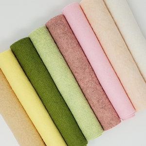 Hand Washed Merino Wool Blend Felt 8 Sheets 9"X12" Collection Baby's Breath