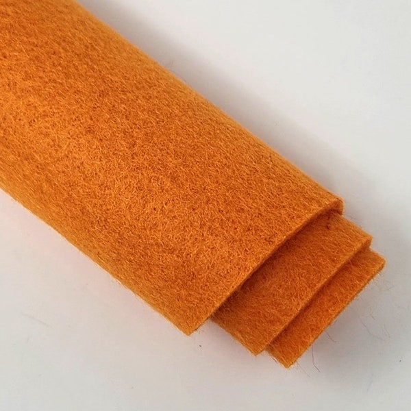 Sunburst - Hand Washed Merino Wool Blend Felt 9"X12" Sheets Orange Color