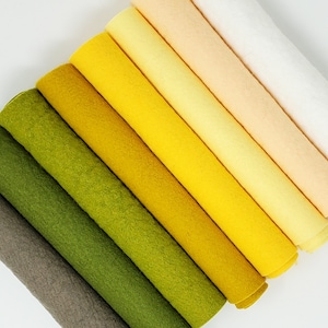 Hand Washed Merino Wool Blend Felt 8 Sheets 9"X12" Collection Mossy Meadow
