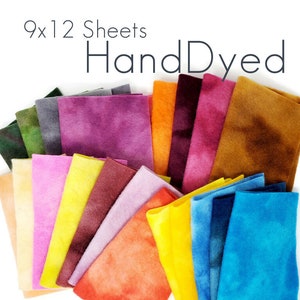 Hand Dyed 100% Merino Wool Felt Sheets 9"X12"