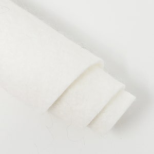 White - Hand Washed Merino Wool Blend Felt Sheets or Yard | Soft & Durable for Crafting, Sewing, DIY Projects