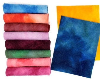 10 Sheets Hand Dyed 100% Merino Wool Felt 9X12
