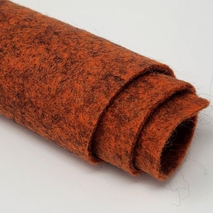 Mulled Cider - Hand Washed Merino Wool Blend Felt - Orange | Brown | Soft & Durable for Crafting, Sewing, DIY Projects