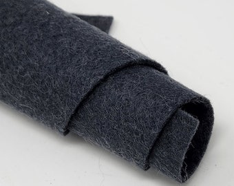 Smoke - Hand Washed Merino Wool Blend Felt - Dark Grey | Soft & Durable for Crafting, Sewing, DIY Projects