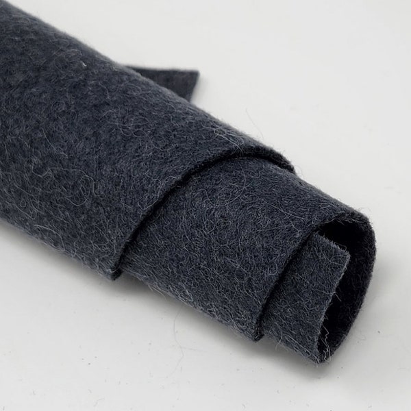Smoke - Hand Washed Merino Wool Blend Felt 9"X12" Sheets Dark Grey Color