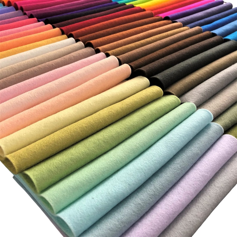 8X12 Sheet European 100% Wool Felt 1.2 mm Thick Soft and vibrant image 1