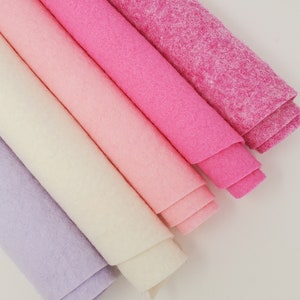 Pastel Kiss - Hand Washed Merino Wool Blend Felt 5 Sheets 9&quot;X12&quot; Collection | Soft & Durable for Crafting, Sewing, DIY Projects