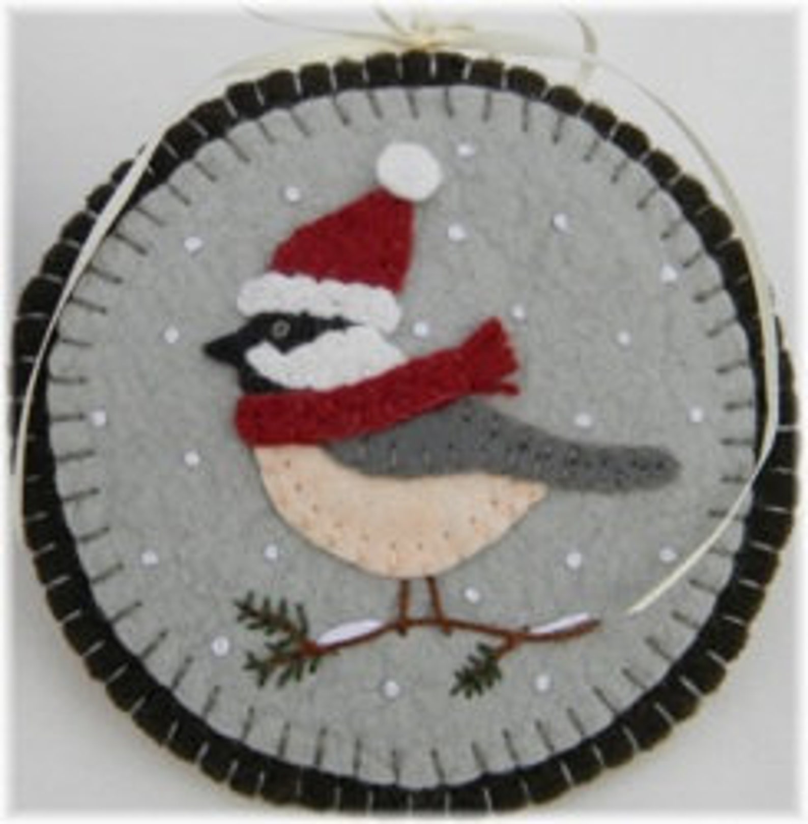 Prewashed Wool Felt Penny Rug Kit Cheerful Chickadee Etsy