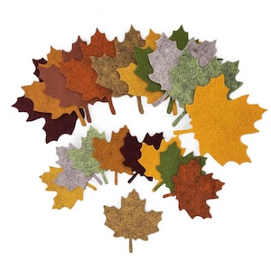 Hand Washed Wool Blend Felt Maple Leaves – Perfect for Fall Crafting!