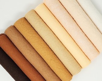 Skin Colors - Hand Washed Merino Wool Blend Felt 9 Sheets 9"X12" Collection | Soft & Durable for Crafting, Sewing, DIY Projects