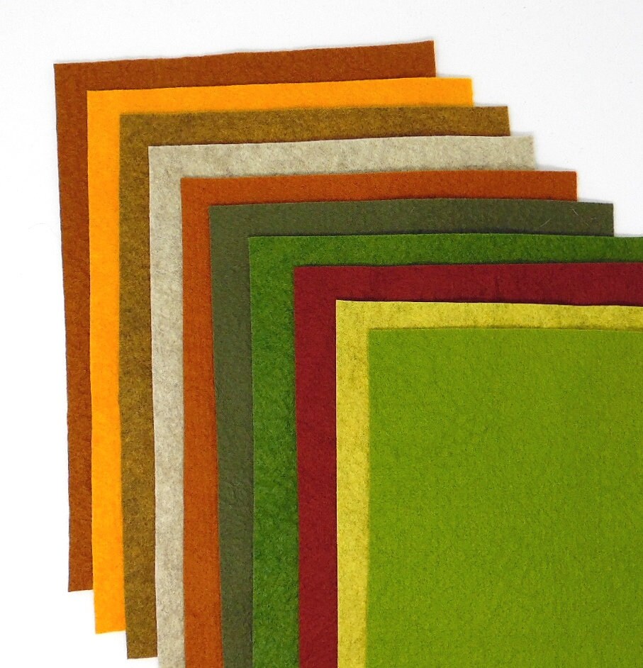 Hand Washed Felted Merino Wool Blend Felt Fall Colors Etsy UK