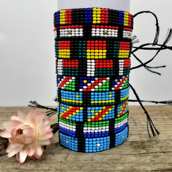 African state flags bracelet, Patriotic loom handwoven beaded wristband, Seed bead custom jewelry with flag, African country friendship gift