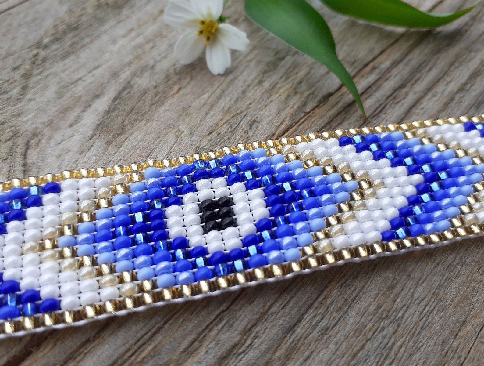Evil Eye Bracelet Loom Protective Amulet Seed Beads Wristband Etsy