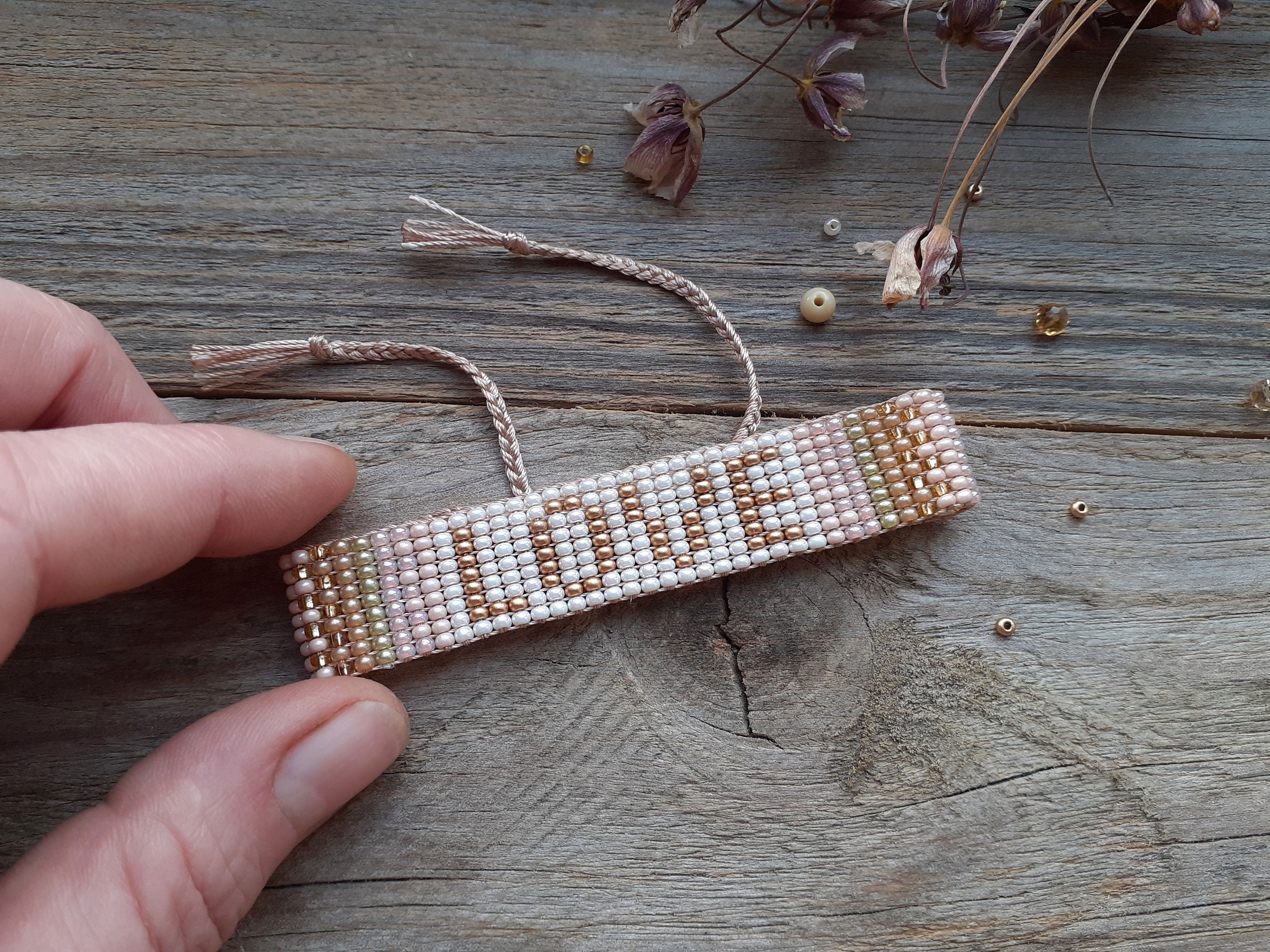 Love Beaded Bracelet Handwoven Loom Bracelet With Inscription | Etsy