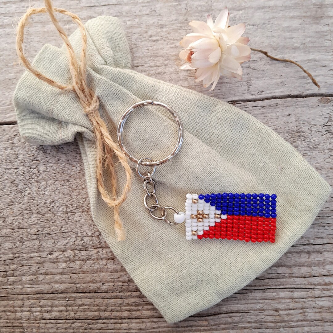 Key Chain Philipines Philippines Flag Keychain, Patriotic Beaded Pendant for Keys, Loom ...