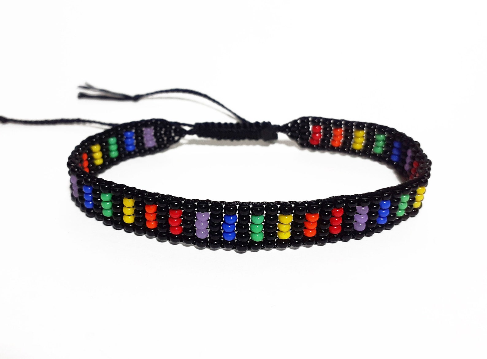 Gay Pride Bracelet LGBT Flag Beaded Hand Woven Loom Bracelet Etsy