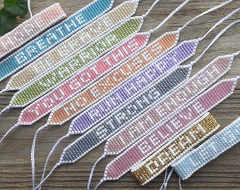 Custom Name Bracelet, Personalized Word Wristband, Beaded Letter Jewelry Gift