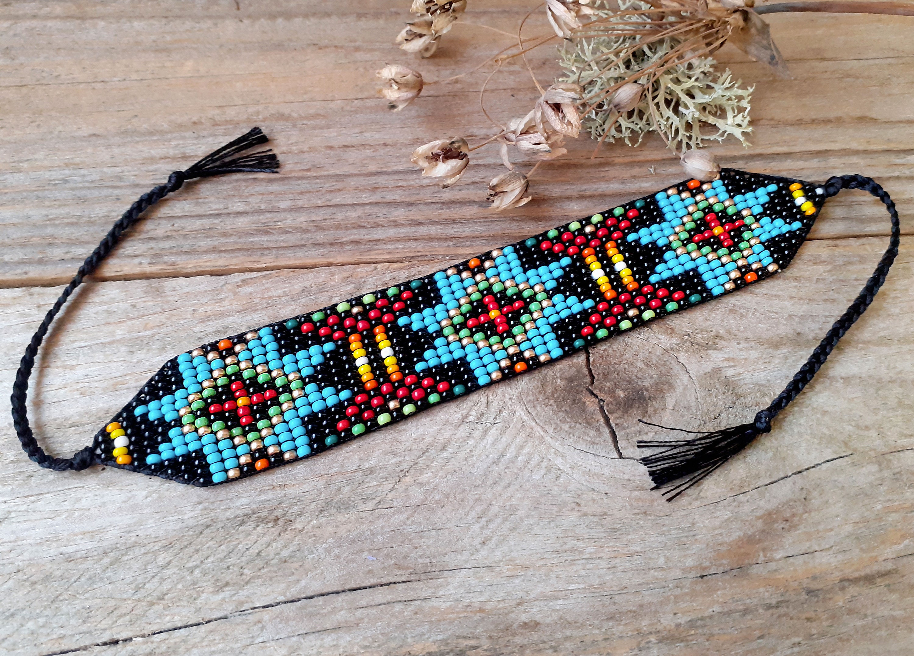 Eight-pointed Star Beaded Bracelet, Handwoven Loom Wristband Eight-pointed Star Beaded Bracelet, Handwoven Loom Wristband
