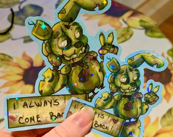 Springtrap Five Nights at Freddy’s William Afton Water Resistant Sticker | Horror Game Gift