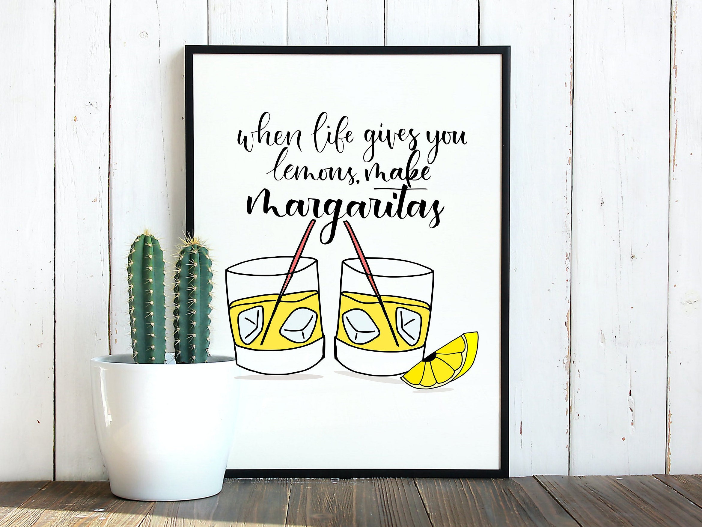 When life gives you lemons make margaritas wall print Wall Etsy