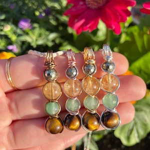 Healing Crystal prosperity Necklace, Healing Crystal Money Necklace, Success and Abundance Crystal Necklace, Unisex Christmas gift