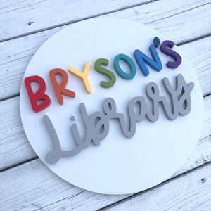 Personalized 3D Wooden Library Sign | Nursery Decor | Baby Name Sign