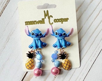 Stitch Earrings/Lilo and Stitch Earrings/Disney Movie Earrings/Theme Park Earrings/Disney World Outfit/Disneyland Outfit/Handmade Earrings