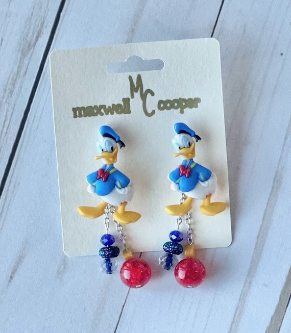 Donald Duck Earrings dangle Earrings disney Earrings theme Park Bling disney Outfit disney World disneyland halloween Earrings duck Earrings Etsy