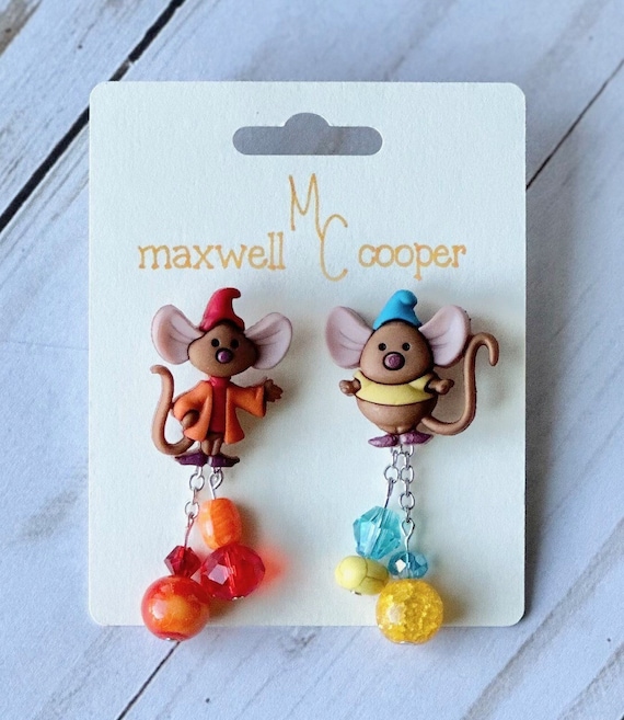 Cinderella Inspired Earrings Jaq and Gus Earrings Mouse Earrings Theme Park Fashion Disney World Earrings Disneyland Earrings Disney Movie