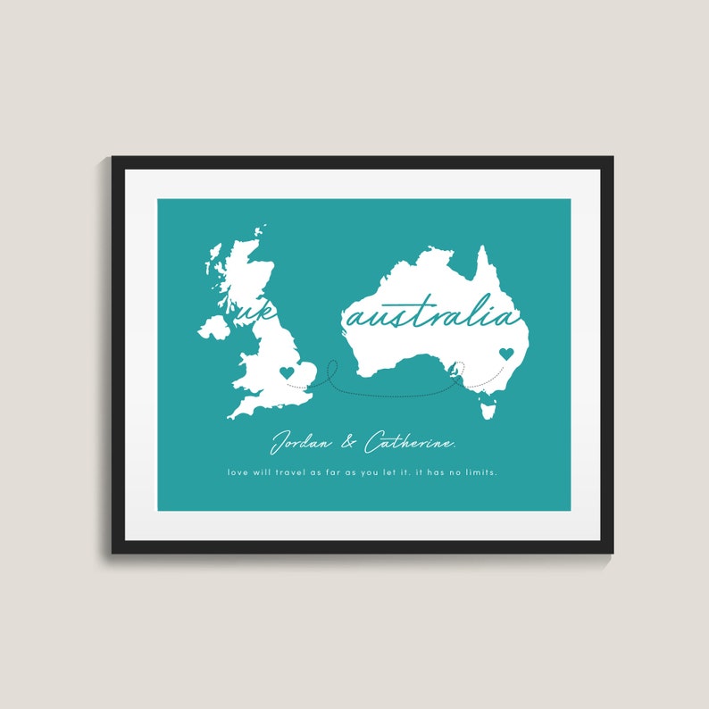Personalized Long Distance Love Map / Long Distance Etsy Canada