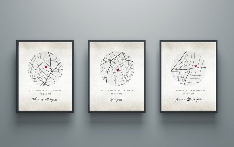 Our Story Maps / Where We Met / Our Engagement / Our Wedding / Our Journey / The Story of Us / DIGITAL DOWNLOAD image 2