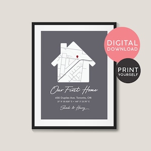 Regalo personalizzato per la pulizia della casa / La nostra prima casa / Regalo prima casa / Mappa personalizzata / Amici prima casa / Nuova casa / DOWNLOAD DIGITALE