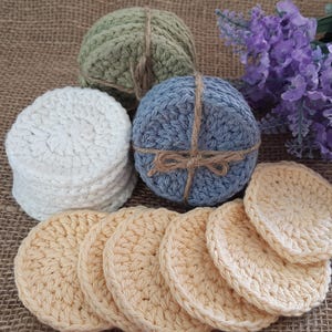 Crochet Re-usable Make-up Remover Facial Wipes Scrubbies 100% Cotton