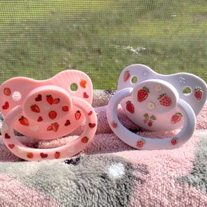 Strawberry Print Adult Pacifier | For Littlespace, Agere