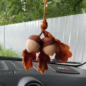 Oak leaf and acorn car accessories boho