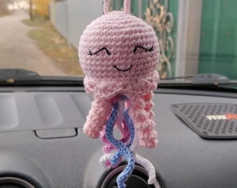 Accessoires de voiture bohème Octopus au crochet