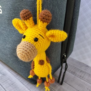 Car mirror charm cute giraffe crochet  Giraffe keychain