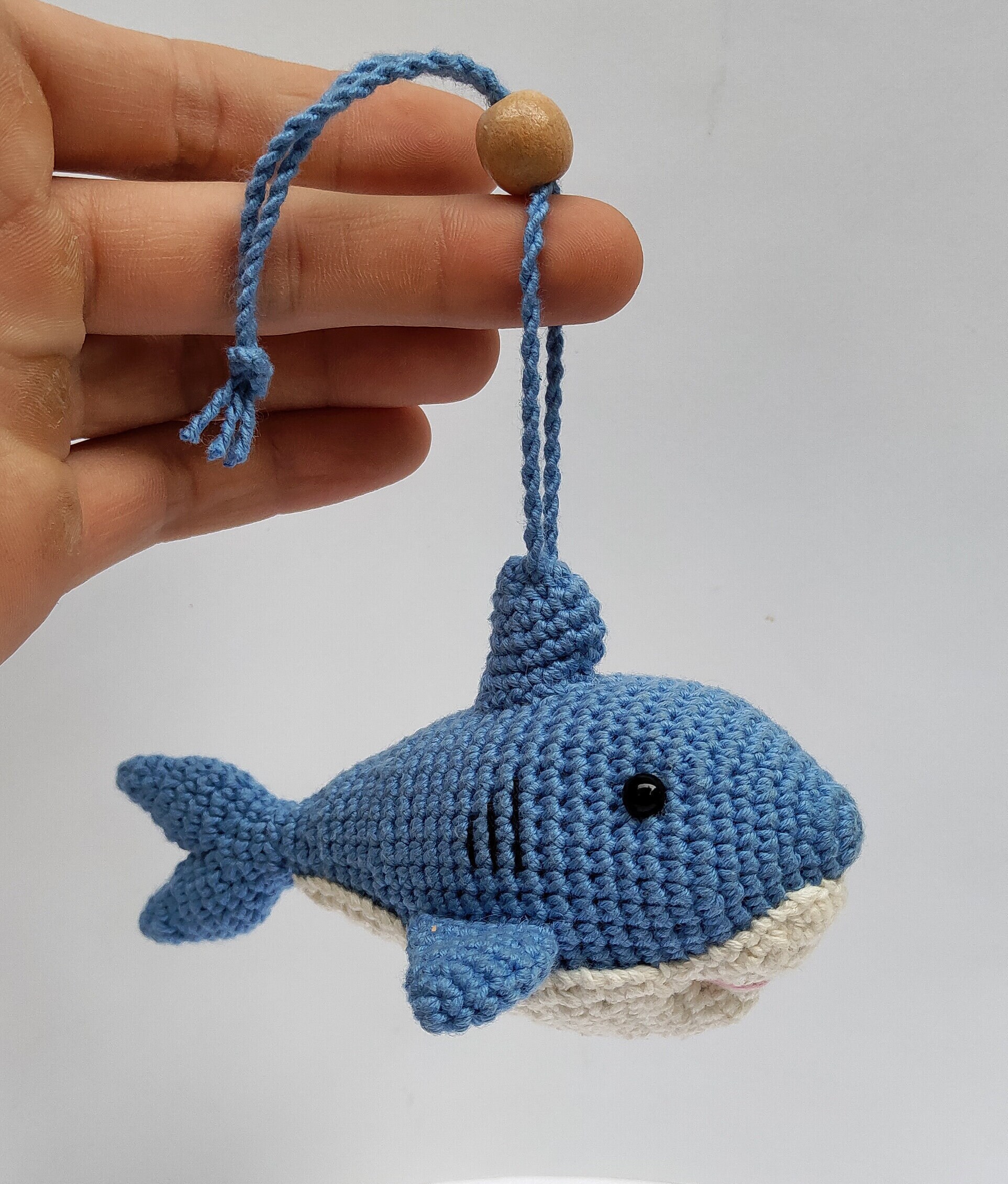 Cute Shark keychain Crochet shark car mirror hander Etsy
