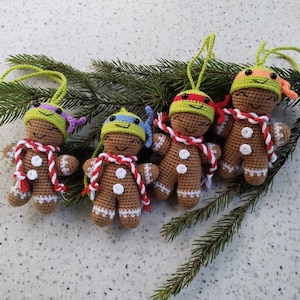 Ninja turtle virkad träddekoration